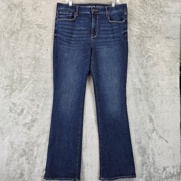 American Eagle Jeans Womens 16 Long High Rise Skinny Kick Next Level Stretch - Picture 1 of 13